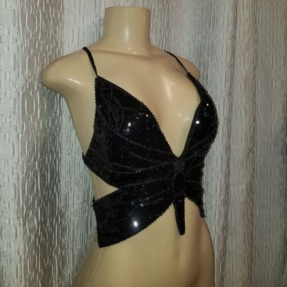 odegal Women's Shimmer Sequin Butterfly Backless Embroidery Costumes Outfits Bel - Picture 10 of 14